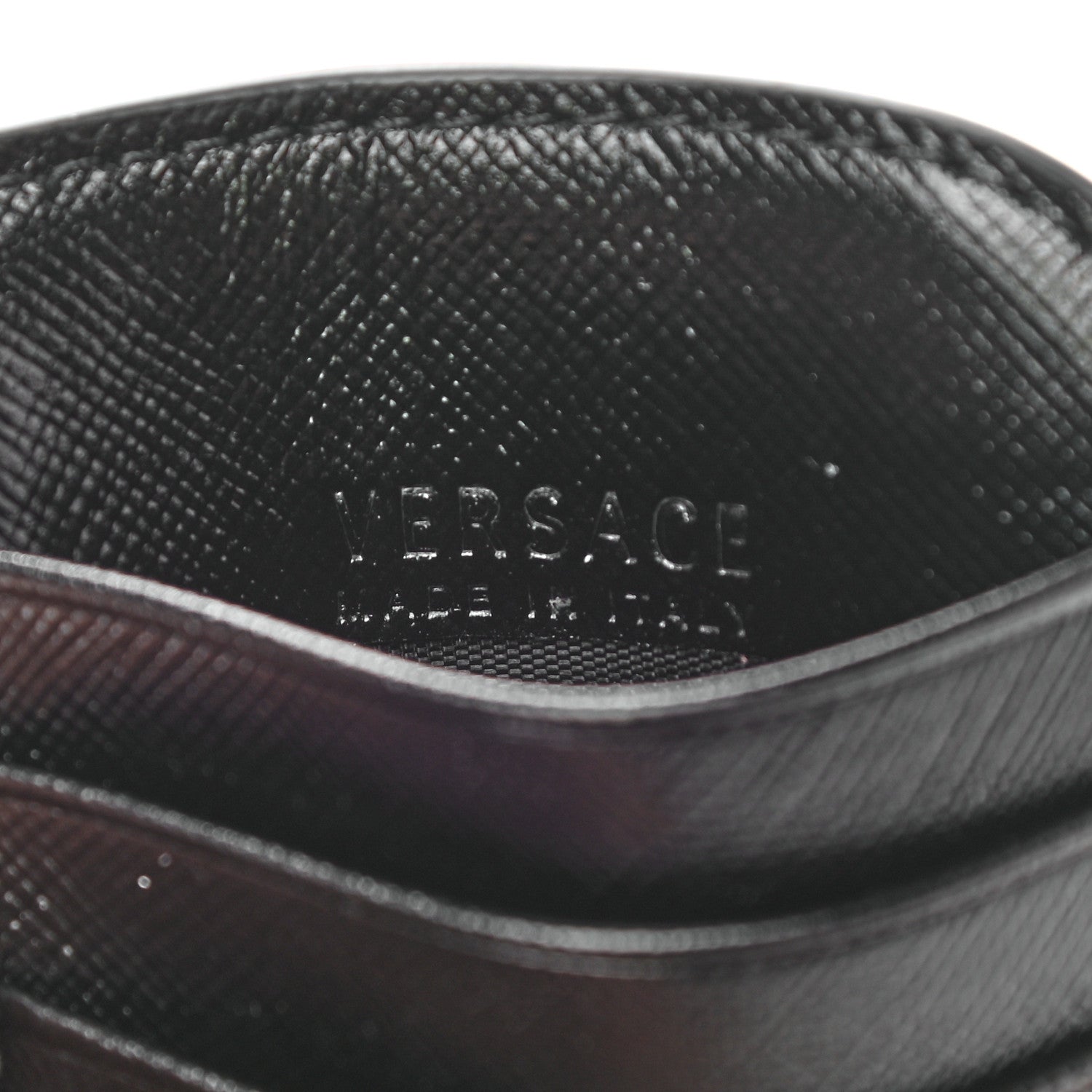 Versace Saffiano Zip Pouch Card Holder Black 6 of 6