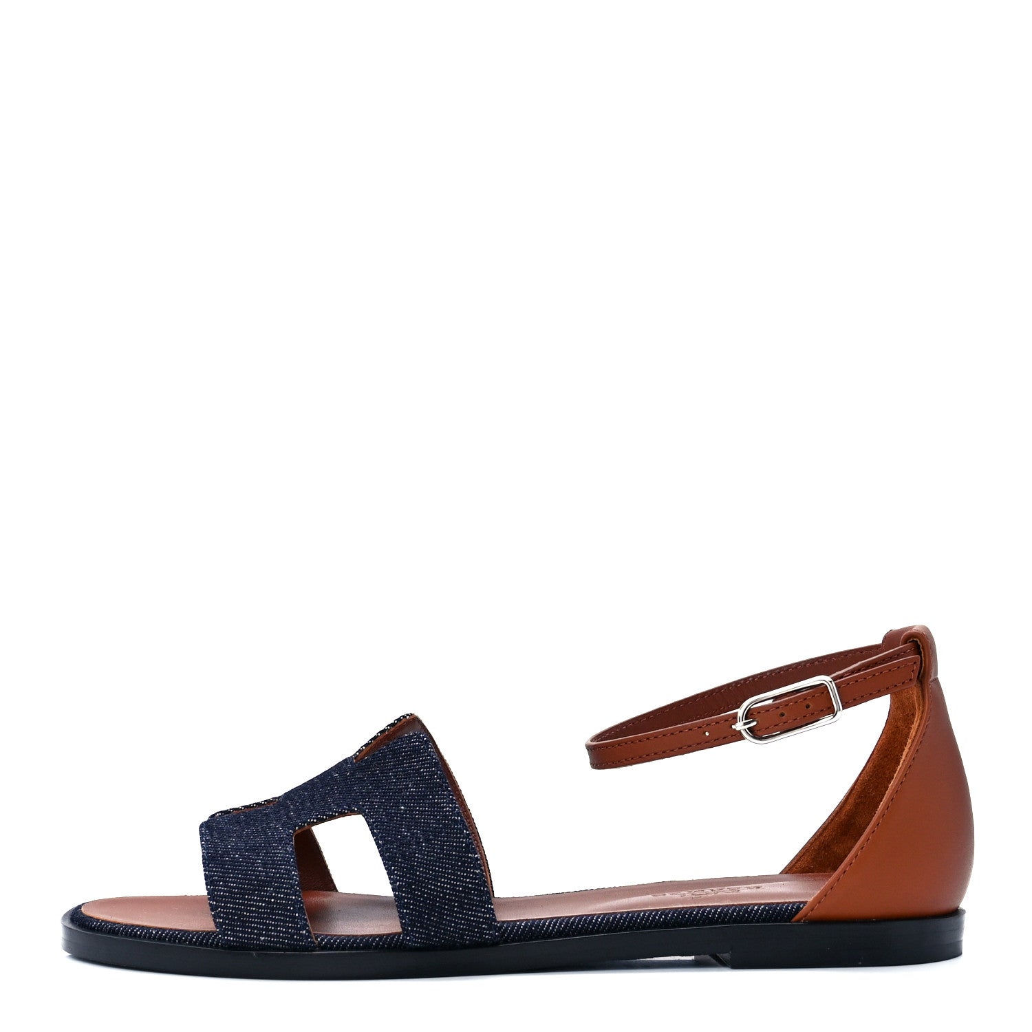 Hermes Denim Santorini Sandals 36.5 Bleu Clair 1 of 9