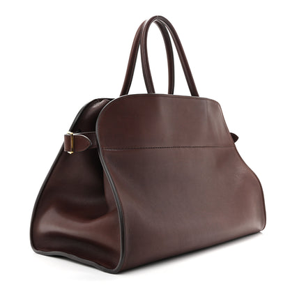 The Row Polished Saddle Calfskin Soft Margaux 15 Burgundy 3 of 11