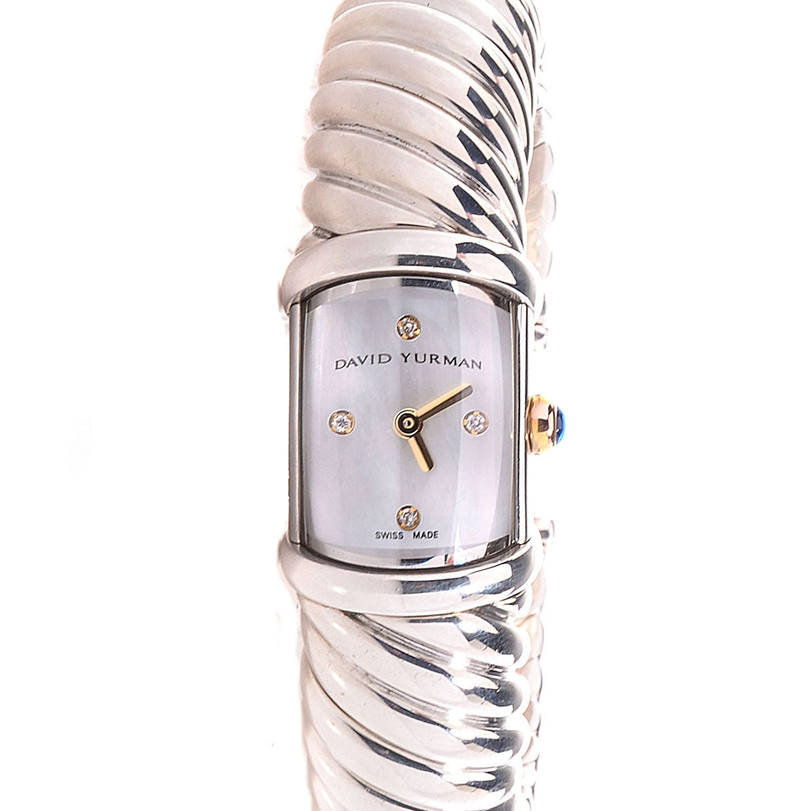 Sterling Silver 18K Yellow Gold Diamond Mother of Pearl 19mm Waverly Quartz Watch