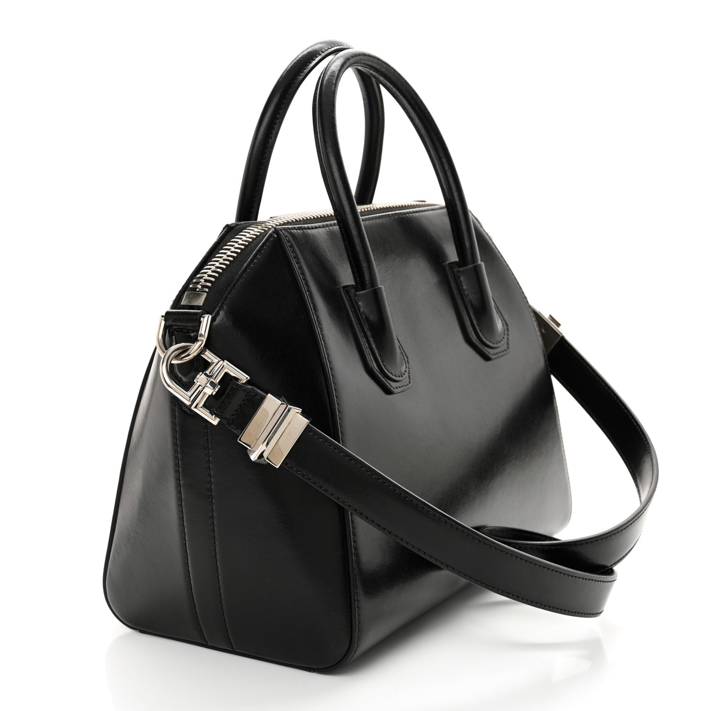 Shiny Lord Calfskin Small Antigona Black