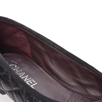 Chanel Aged Calfskin Quilted Cap Toe Ballerina Flats 40 Black 13 of 18
