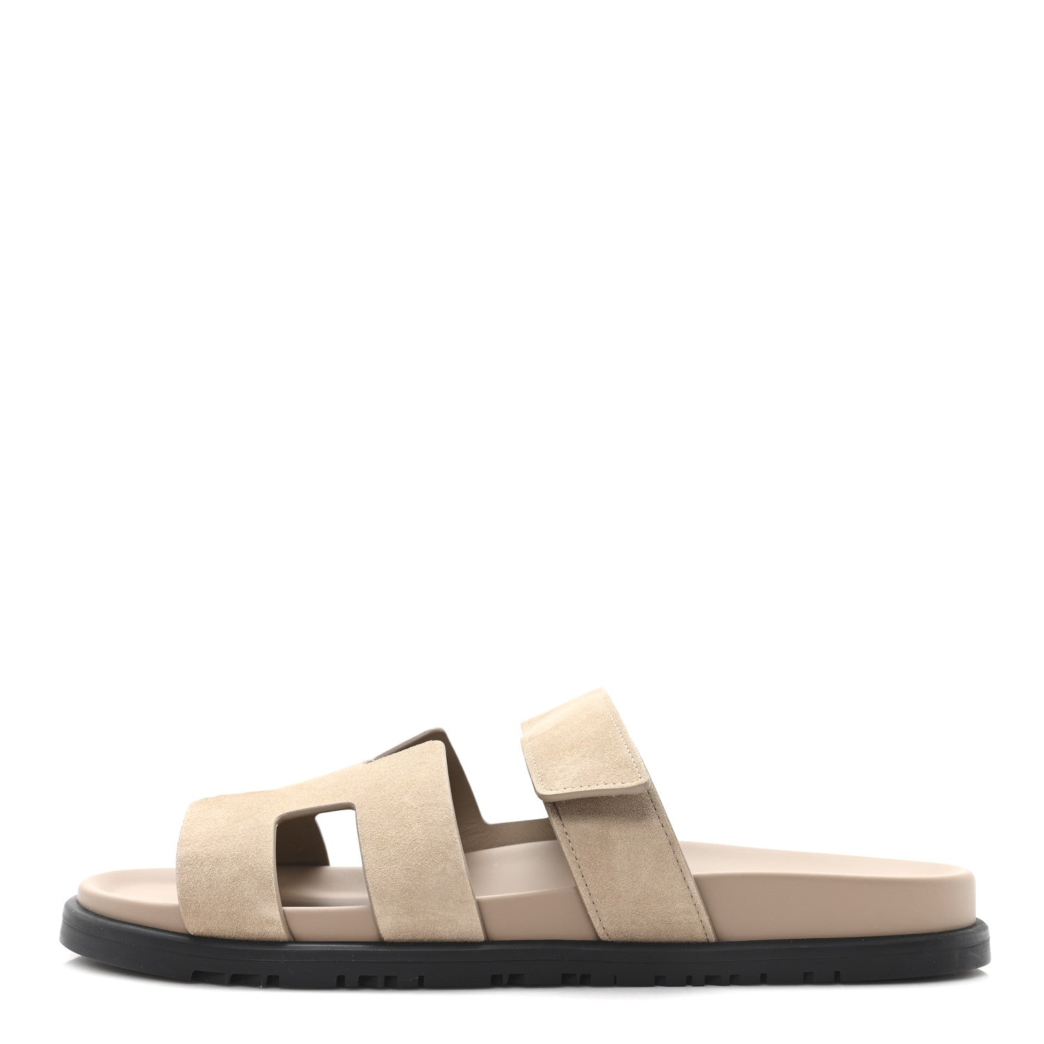 Hermes Suede Goatskin Womens Chypre Sandals 41 Beige Sable 1 of 10