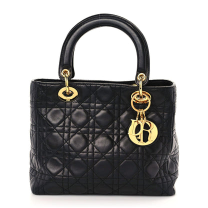 Christian Dior Lambskin Cannage Medium Lady Dior Black 1 of 15