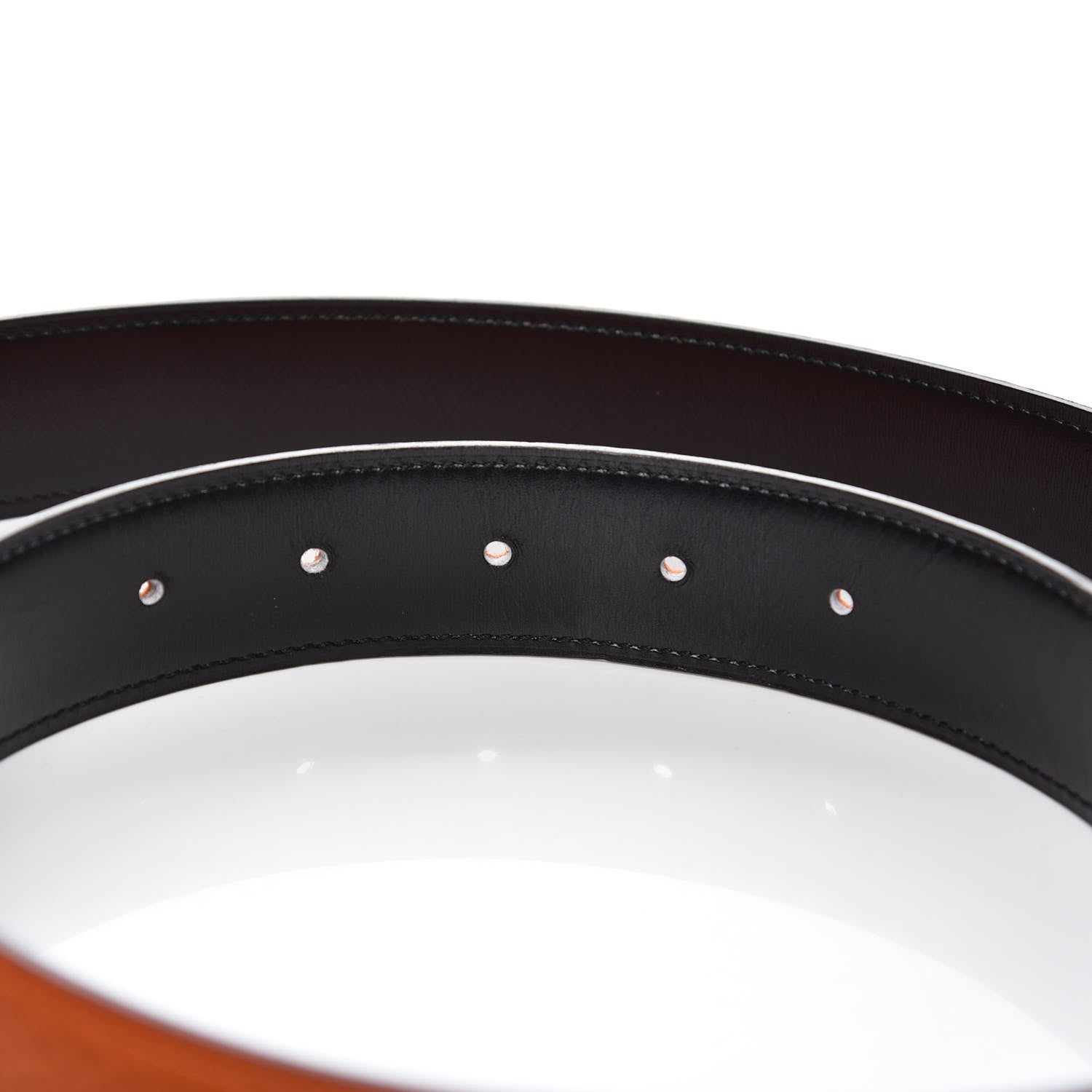 Hermes Box Togo 32mm Belt Strap 100 Black Orange 7 of 8