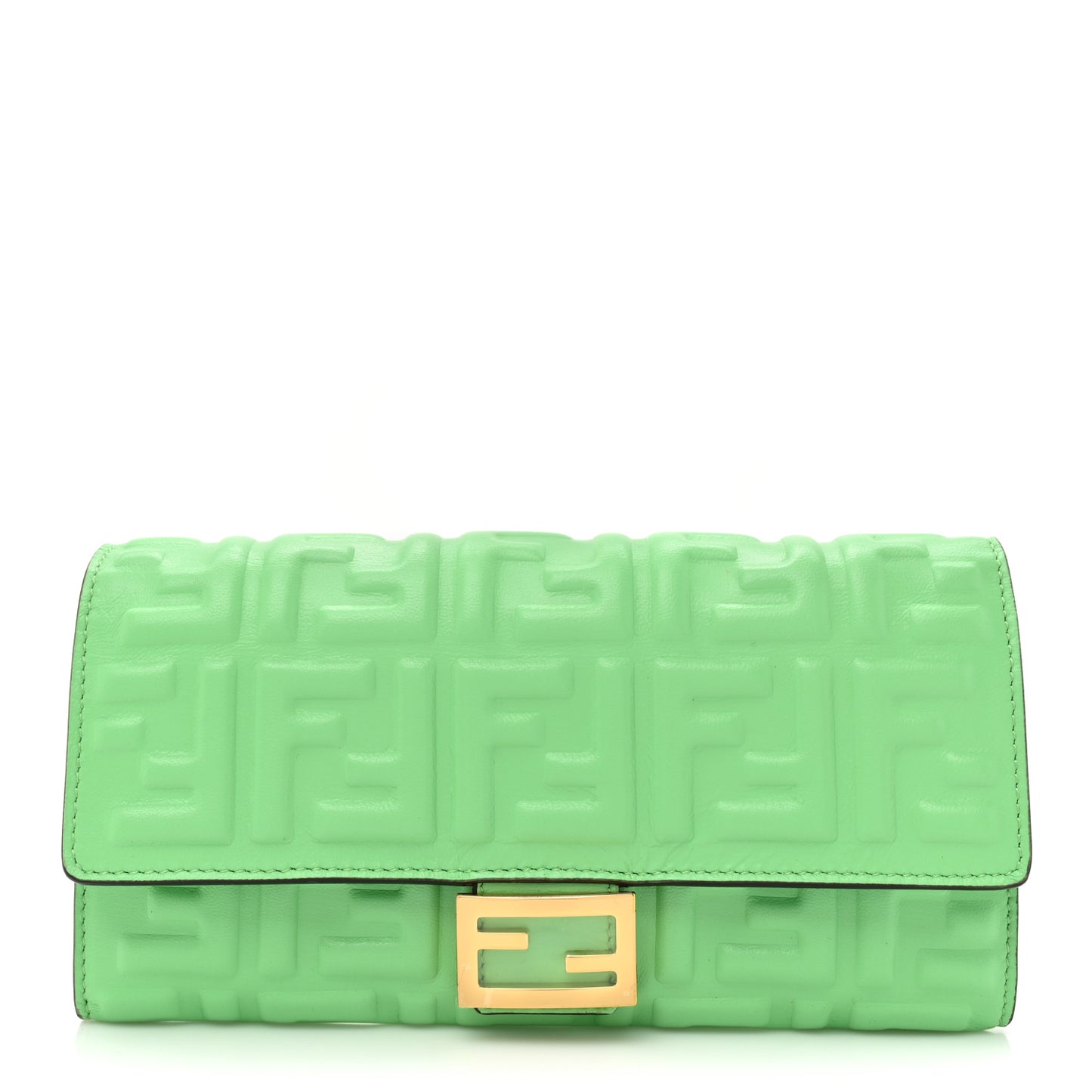 Nappa Matisse FF Embossed Continental Wallet Edamame
