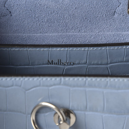 Mulberry Shiny Croc Calfskin Embossed Micro Seaton Pale Slate 10 of 10