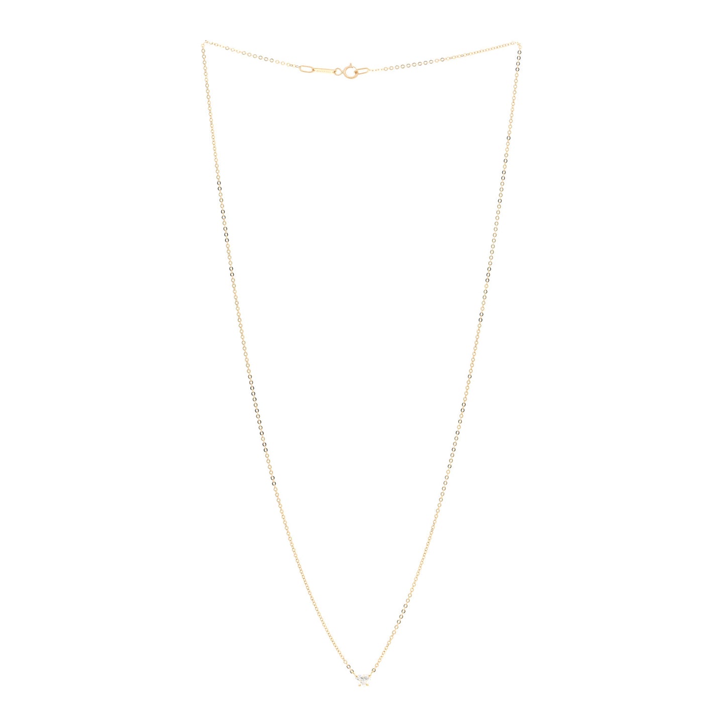 18K Yellow Gold Diamond Heart Pendant Necklace