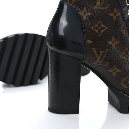 Louis Vuitton Patent Calfskin Monogram Star Trail Ankle Boots 36 Black 8 of 9