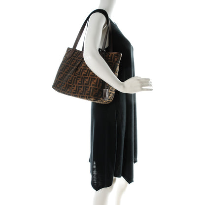 Fendi Zucca Vitello Artic Medium Shopping Tote Tobacco Castagna 2 of 8