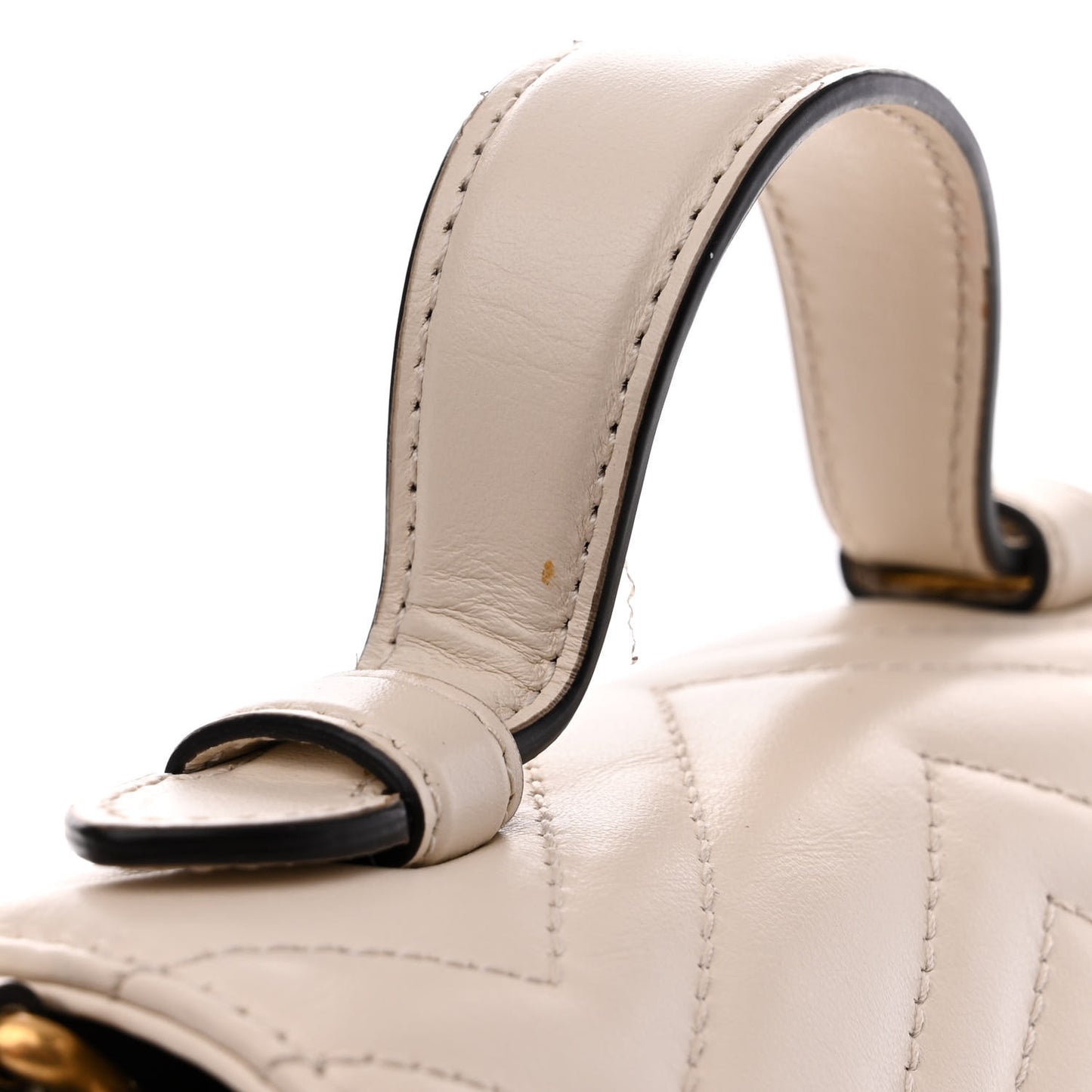 Calfskin Matelasse Mini GG Marmont Top Handle Shoulder Bag White