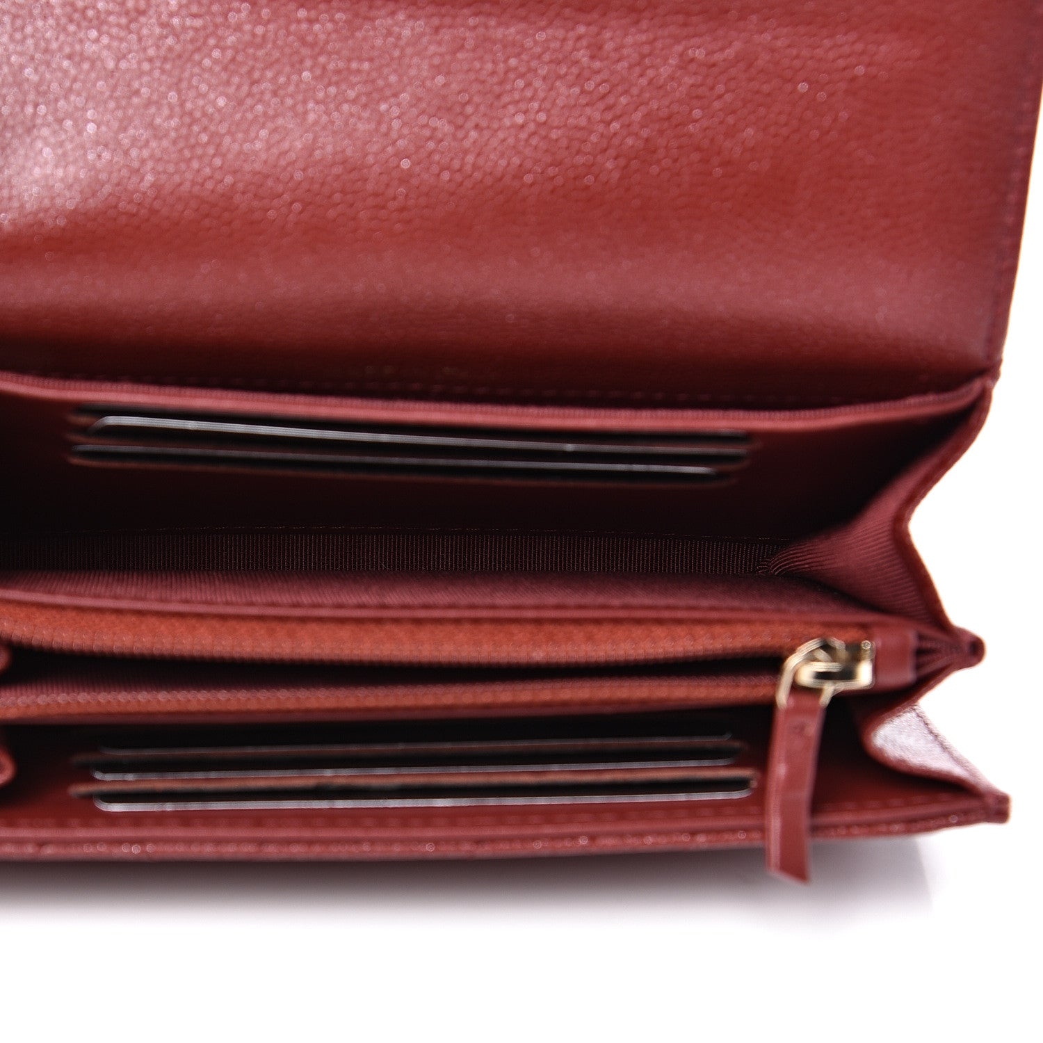 Chanel Caviar Quilted Medium Flap Wallet Burgundy 4 of 9