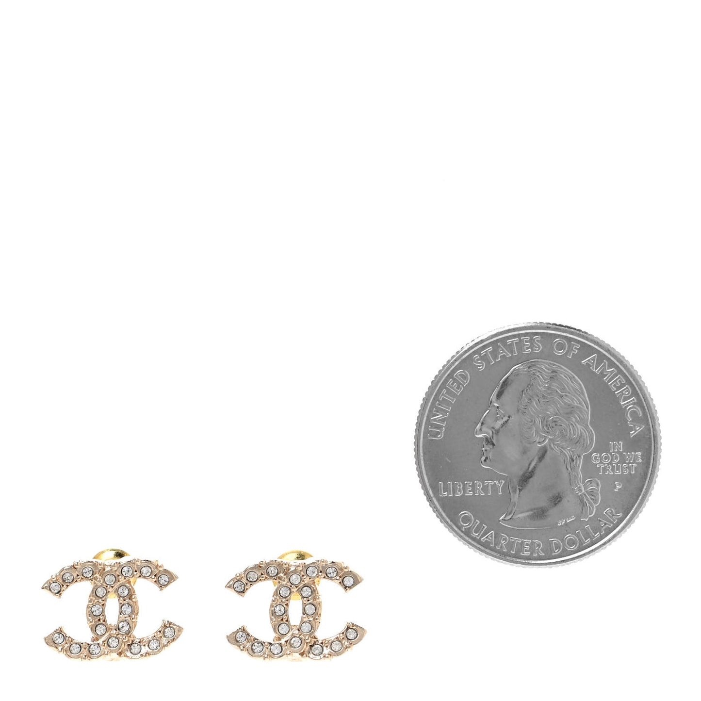 Crystal CC Earrings Gold