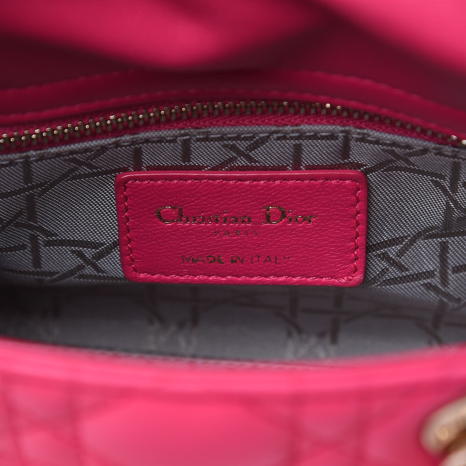 Christian Dior Lambskin Cannage Mini Lady Dior Fuchsia 6 of 13