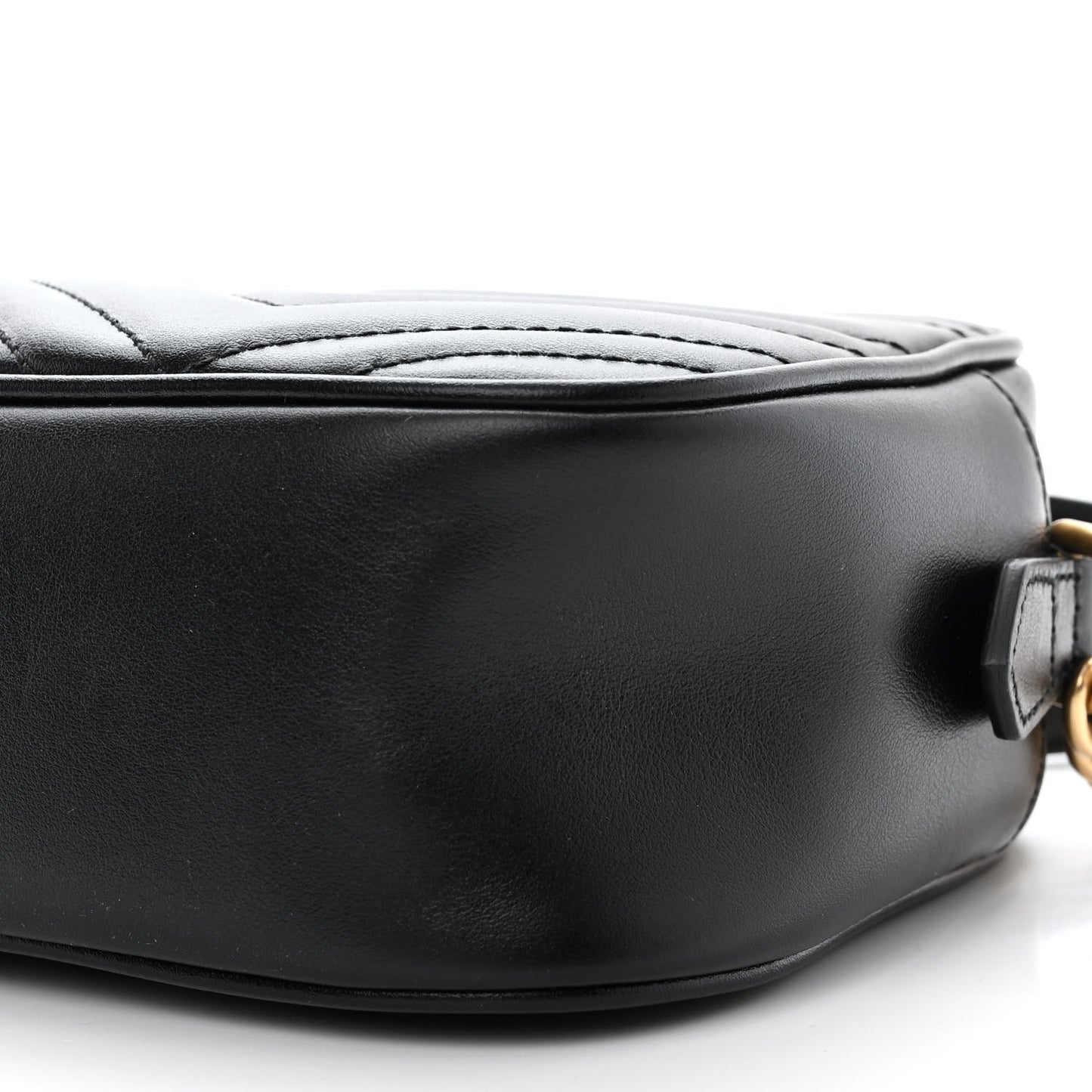 Calfskin Matelasse Small GG Marmont Chain Shoulder Bag Black