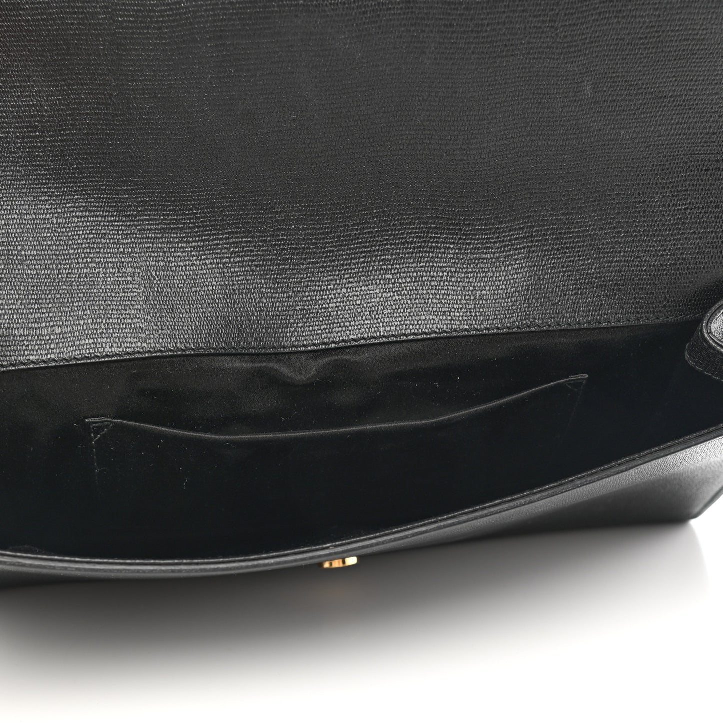 Textured Calfskin Classic Y Ligne Clutch Black
