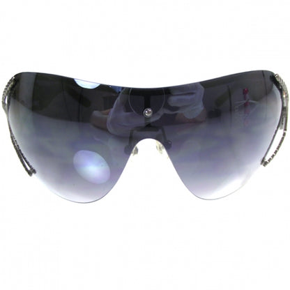 Chanel Crystal Script Sunglasses TDJ9308 Black 3 of 7