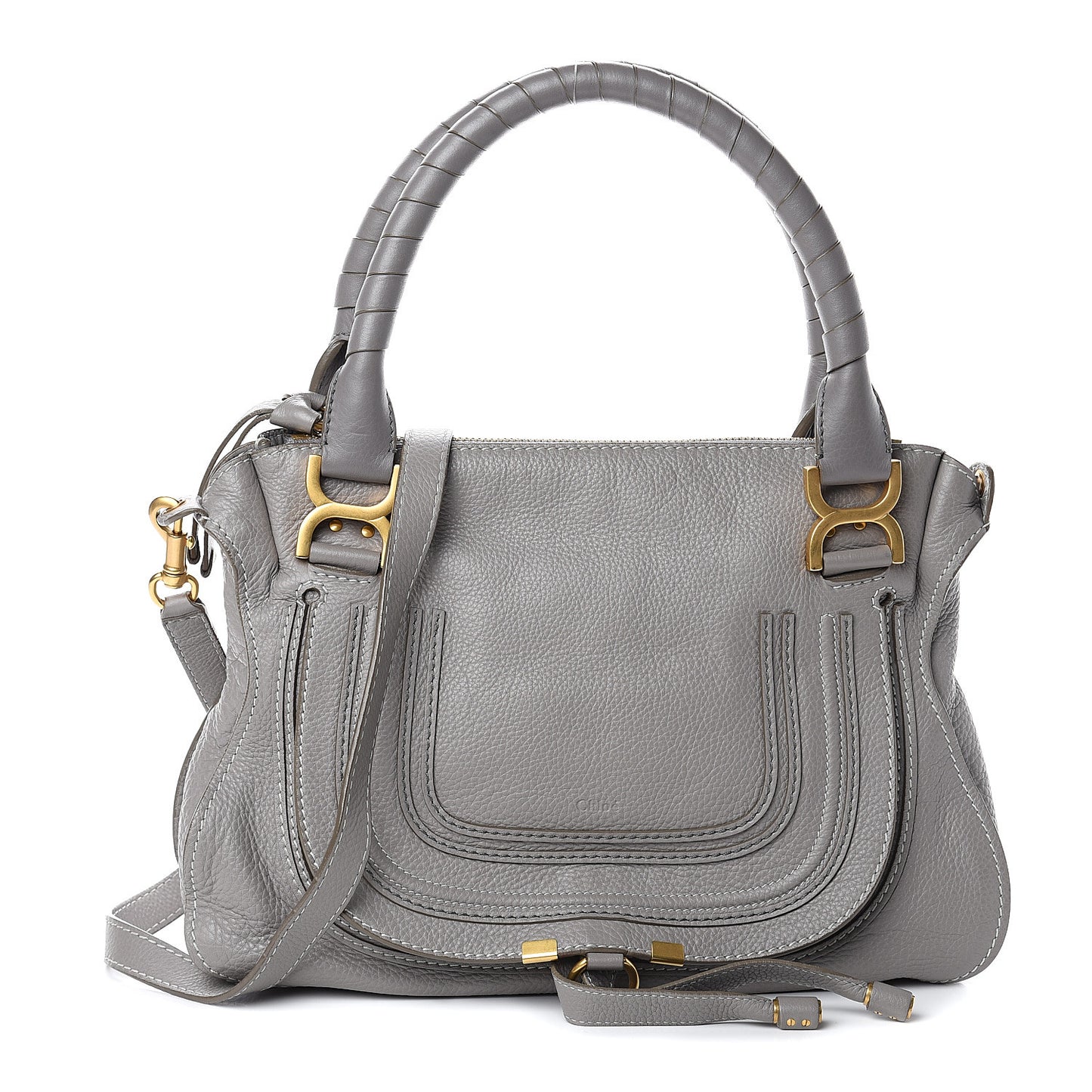 Calfskin Medium Marcie Satchel Cashmere Grey