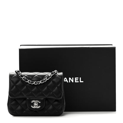 Chanel Lambskin Quilted Mini Square Flap Black 10 of 10