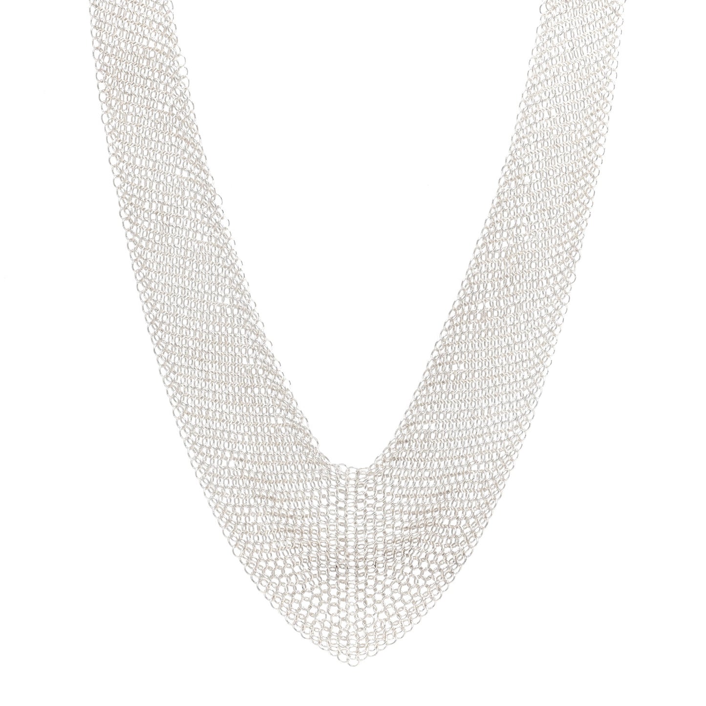 Sterling Silver Elsa Peretti Mesh Bib Necklace