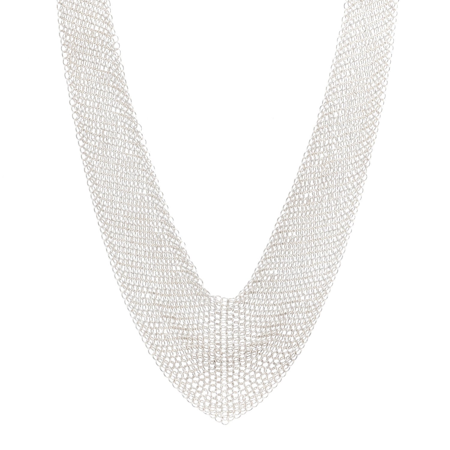 Tiffany Sterling Silver Elsa Peretti Mesh Bib Necklace 1 of 3