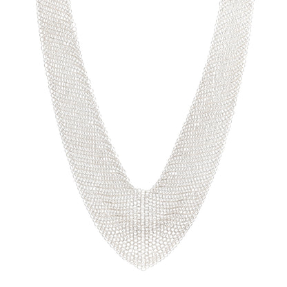 Tiffany Sterling Silver Elsa Peretti Mesh Bib Necklace 1 of 3