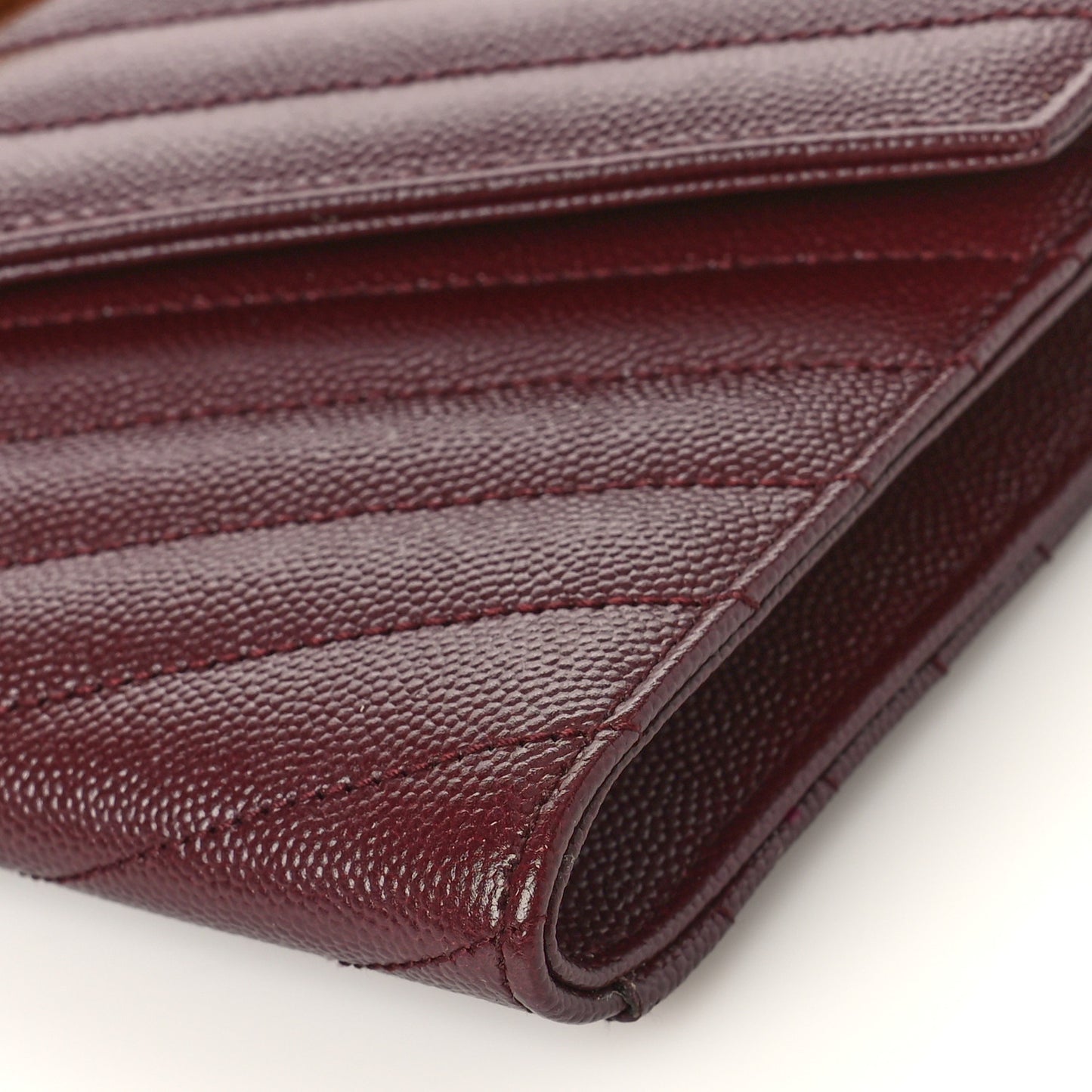 Grain De Poudre Matelasse Chevron Monogram Envelope Clutch Palissandre