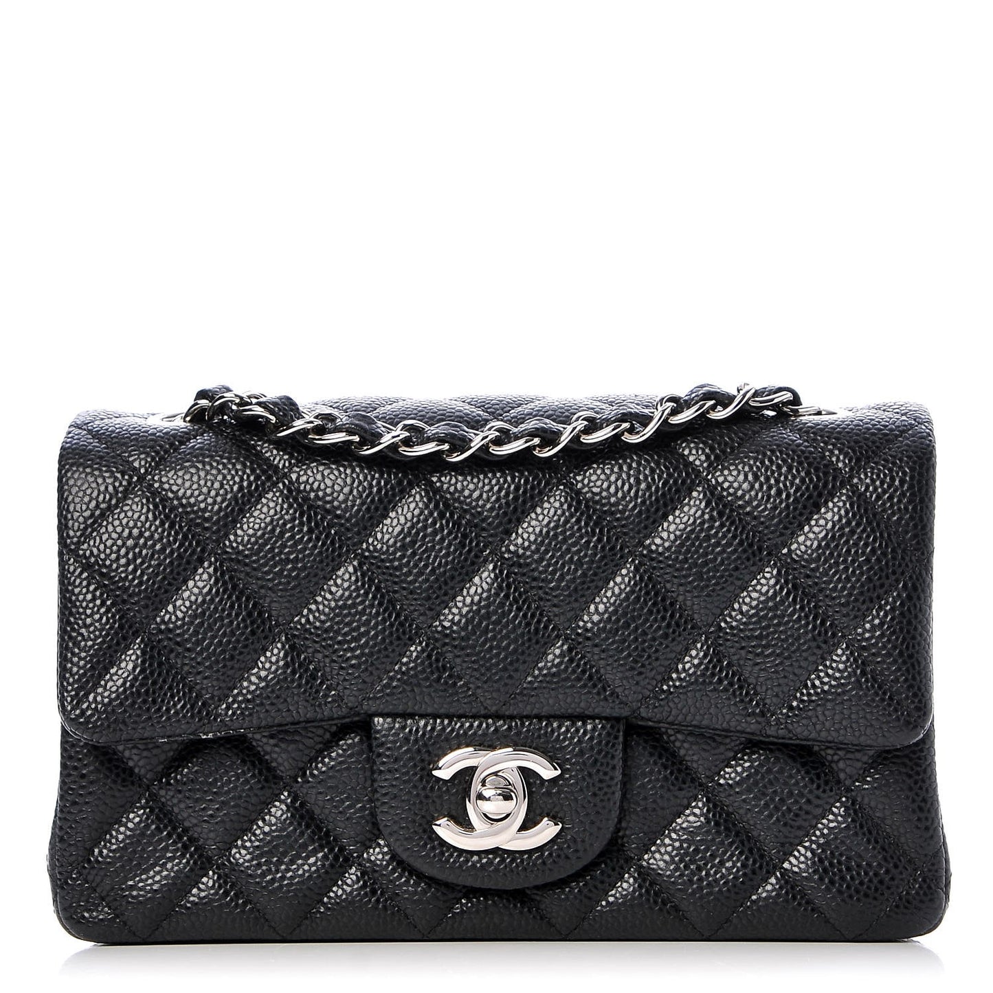 Caviar Quilted Mini Rectangular Flap Black