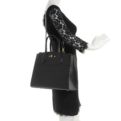 Louis Vuitton Calfskin City Steamer MM Black 2 of 7