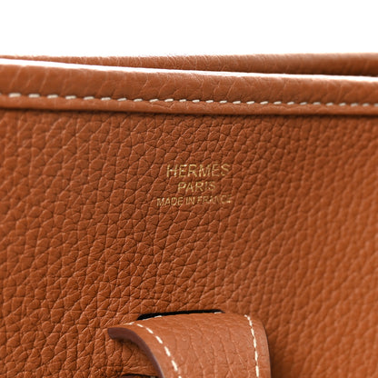 Hermes Taurillon Clemence Evelyne III PM Gold 6 of 9