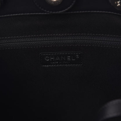 Chanel Calfskin Large Coco Eyelets Shopping Tote Black 6 of 9
