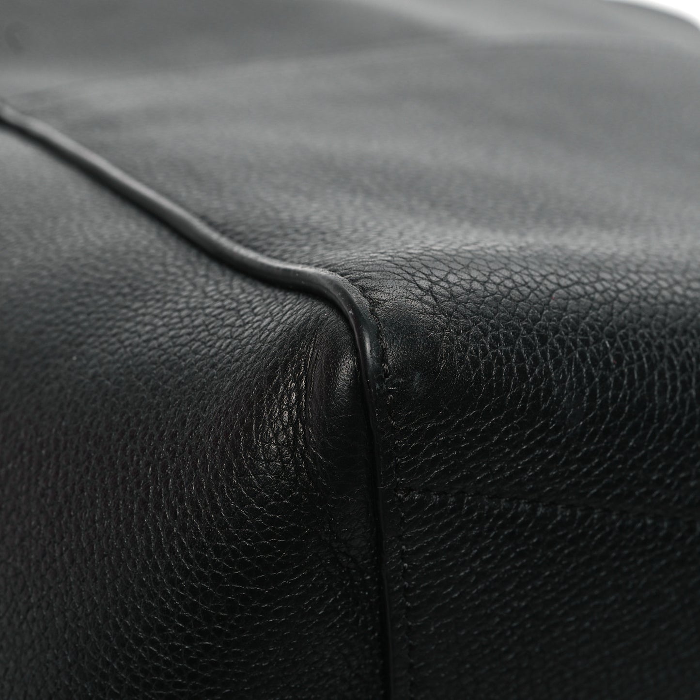 Soft Grained Calfskin Sangle Bucket Bag Black