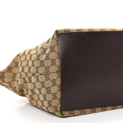 Gucci GG Monogram Medium Web Handle Bucket Tote Dark Brown 8 of 9