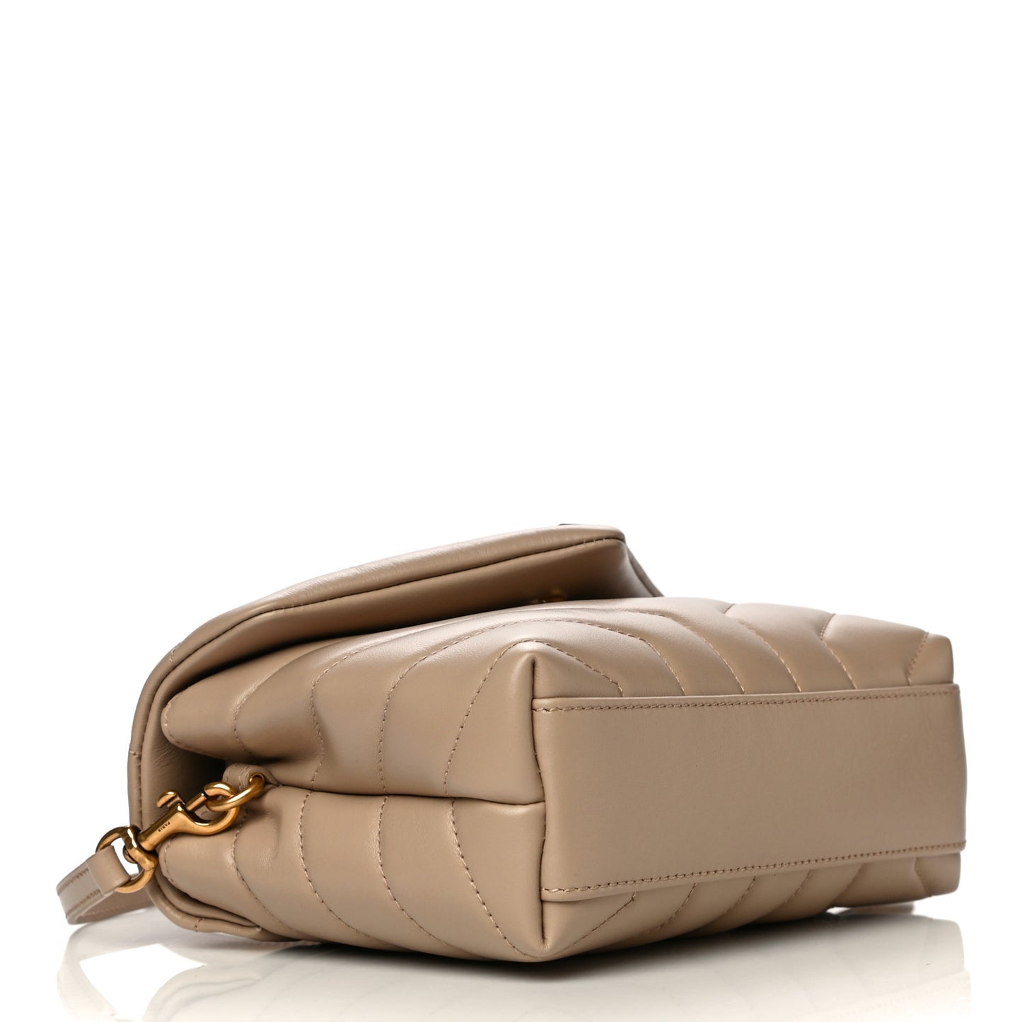 Calfskin Y Quilted Monogram Toy Loulou Crossbody Bag Dark Beige