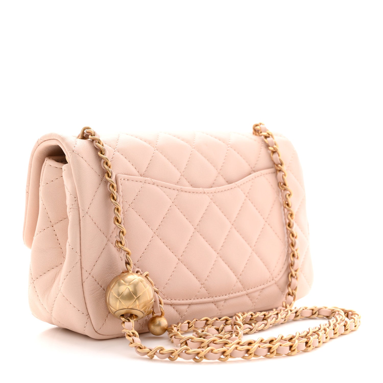 Chanel Lambskin Quilted Mini Rectangular Pearl Crush Flap Light Beige 3 of 11