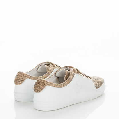 Chanel Fantasy Tweed Sneakers 39 Beige Gold 4 of 8