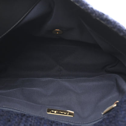 Chanel Tweed Quilted Maxi Chanel 19 Flap Navy 5 of 10