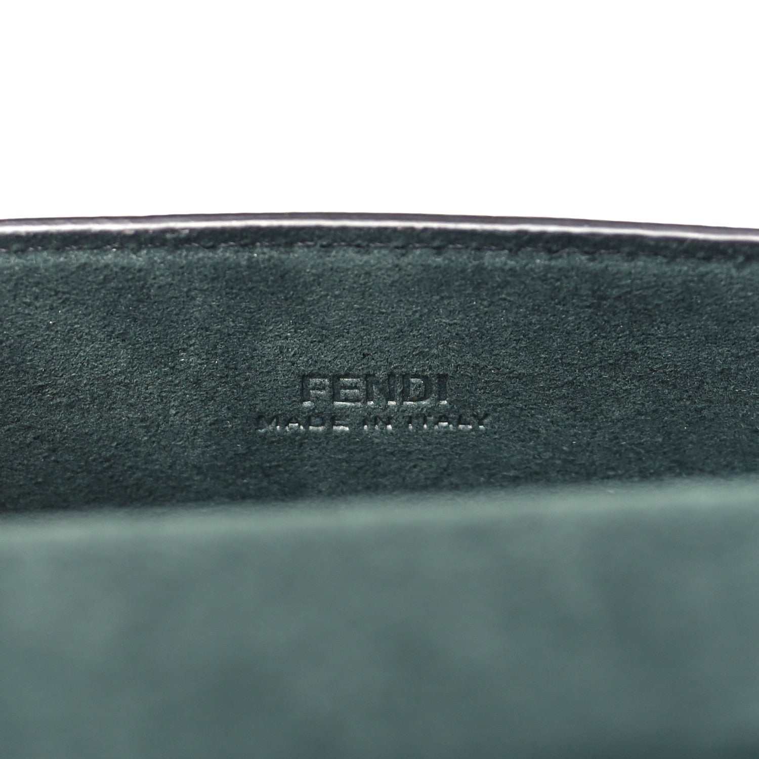Fendi Vitello King FF Lines Embossed Baguette Soft Trunk Phone Pouch Midnight 6 of 10