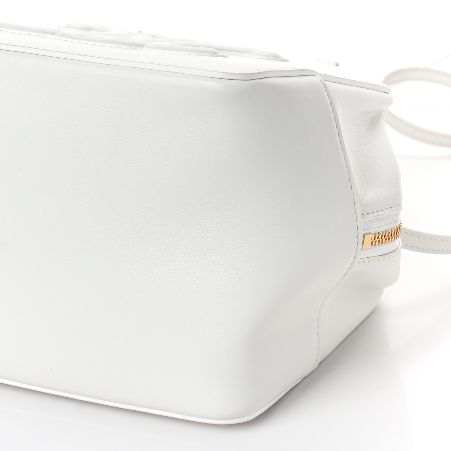 Smooth Calfskin Cuir Triomphe Folded Cube Bag Arctic White