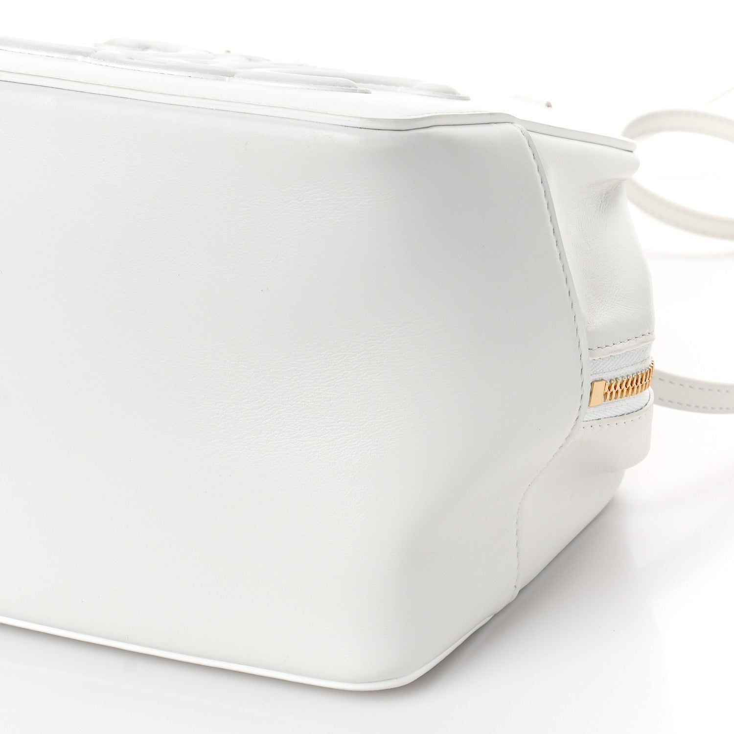 Celine Smooth Calfskin Cuir Triomphe Folded Cube Bag Arctic White 7 of 8