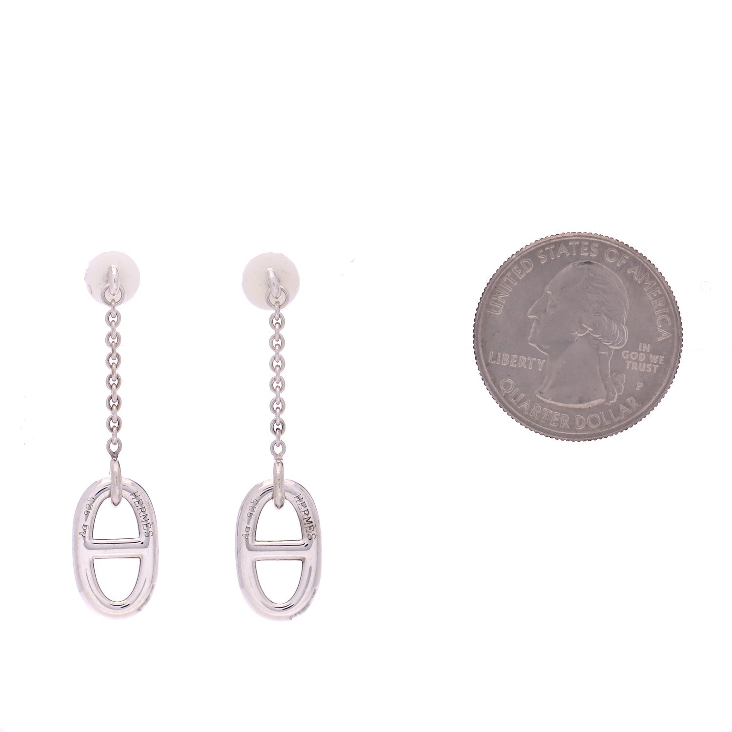 Hermes Sterling Silver Farandole Drop Earrings 2 of 5