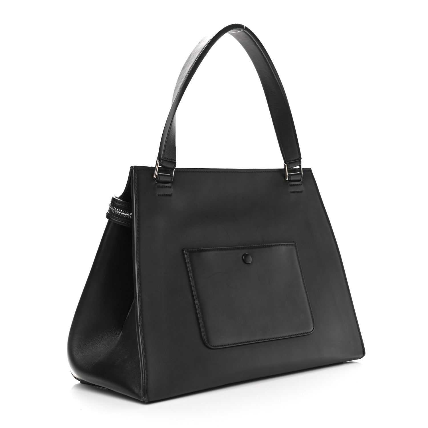 Celine Grained Calfskin Small Bi-Color Edge Shoulder Bag Black Green 3 of 15