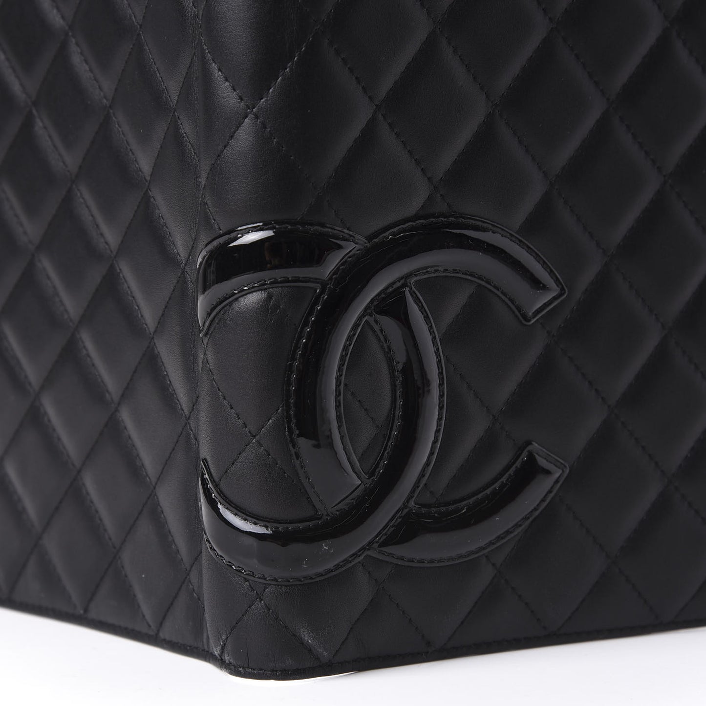 Calfskin Quilted Large Cambon Agenda Planner Black