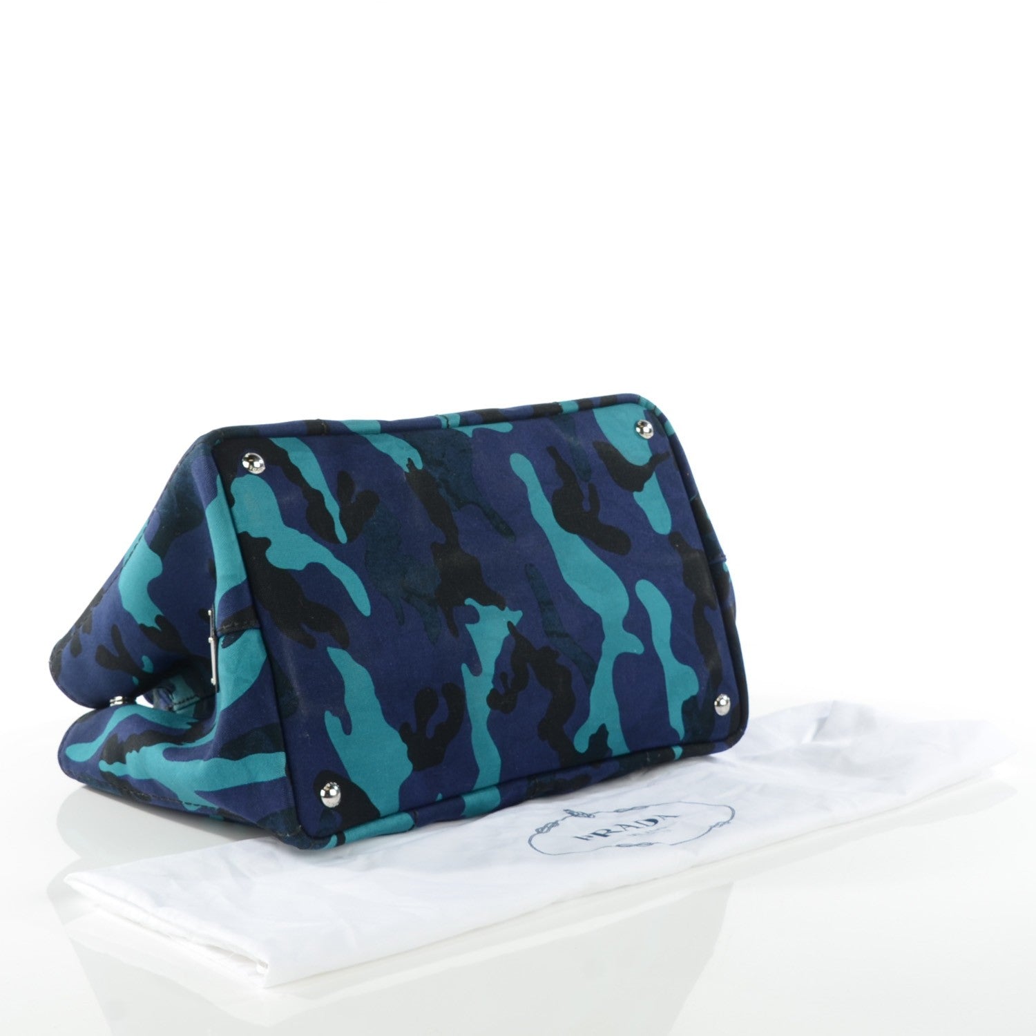Prada Canvas Canapa Camouflage Tote Royal 4 of 8