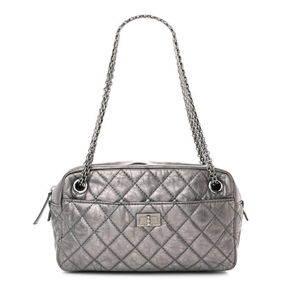 Chanel Metallic Aged Calfskin Quilted Medium Reissue Camera Case Dark Silver 1 of 21