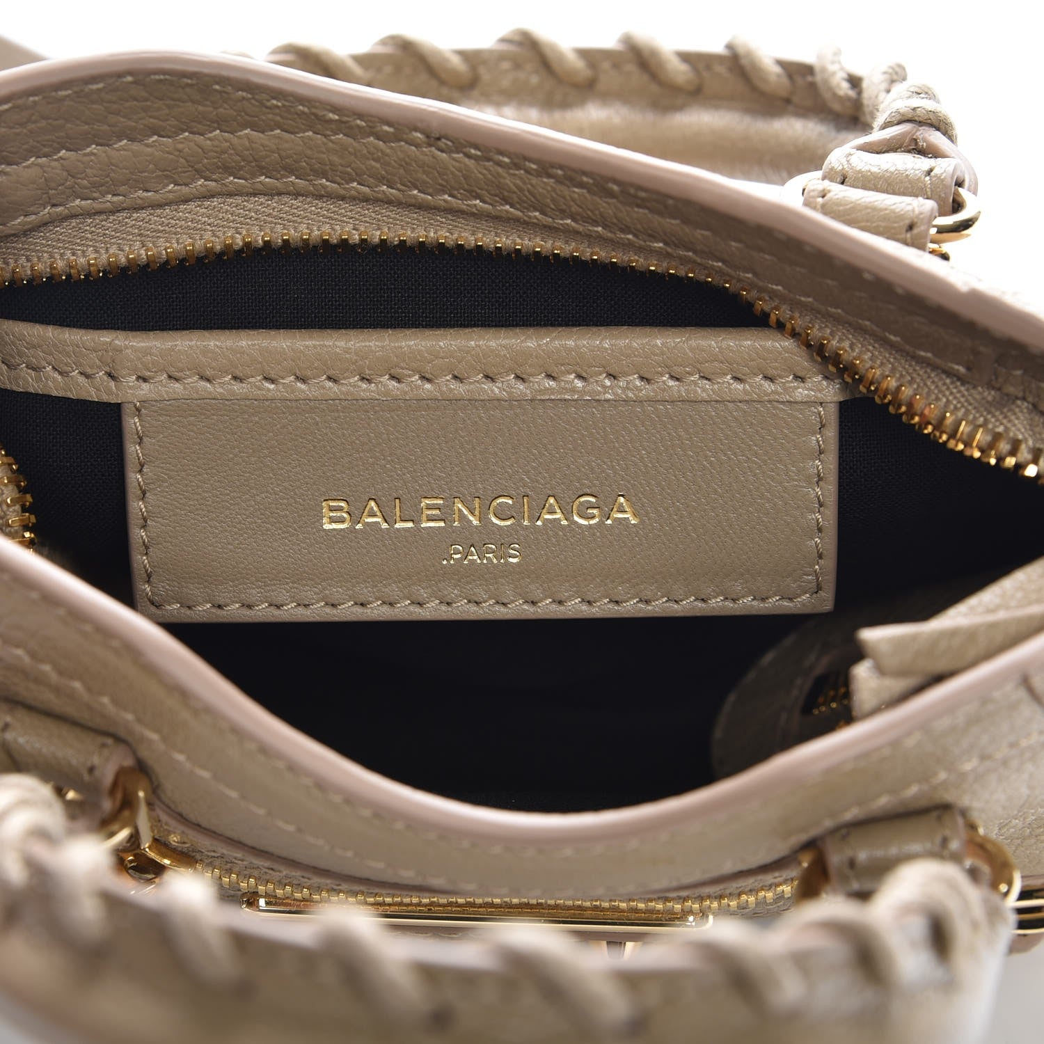 Balenciaga Chevre Gold Metallic Edge Hardware Nano City Beige Latte 6 of 7
