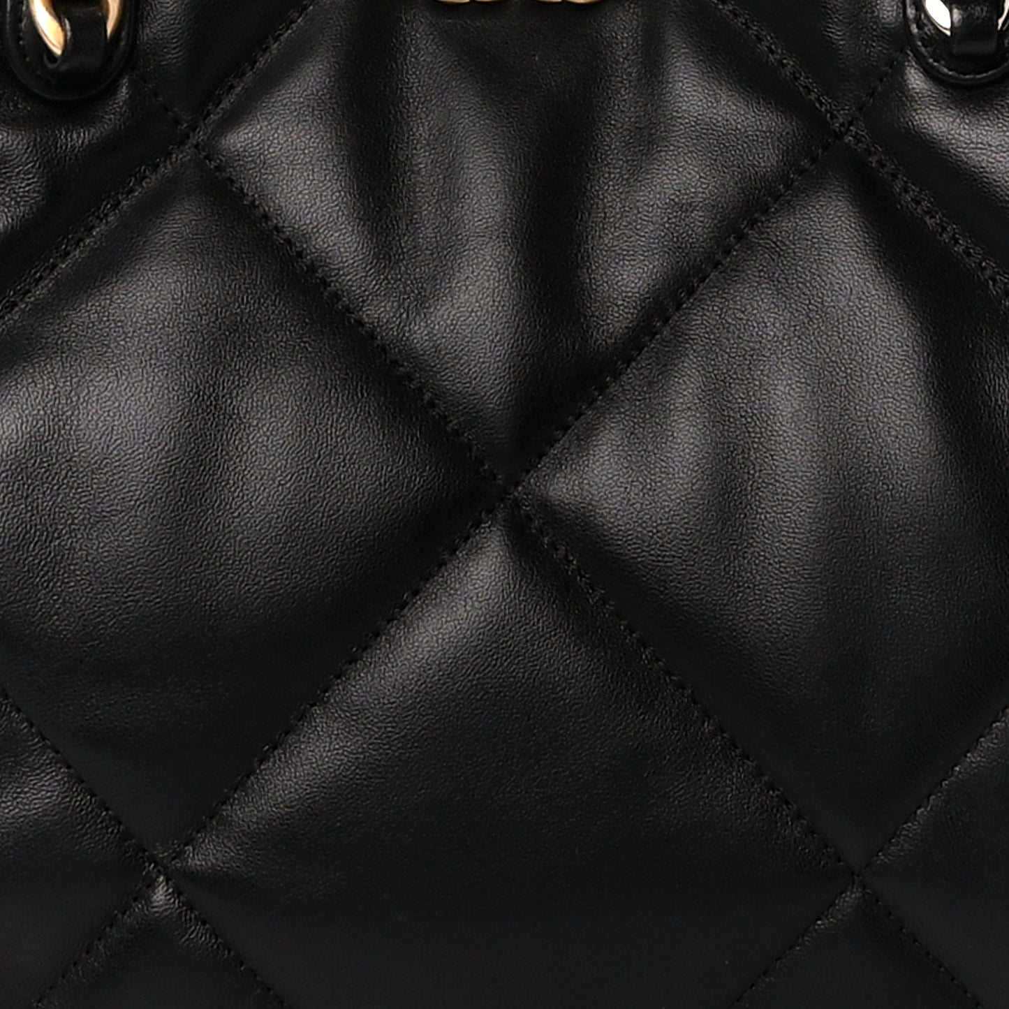 Lambskin Quilted Chanel 19 East West Shopping Bag Black