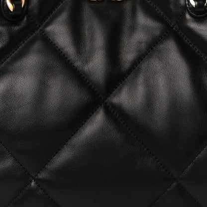 Chanel Lambskin Quilted Chanel 19 East West Shopping Bag Black 8 of 10