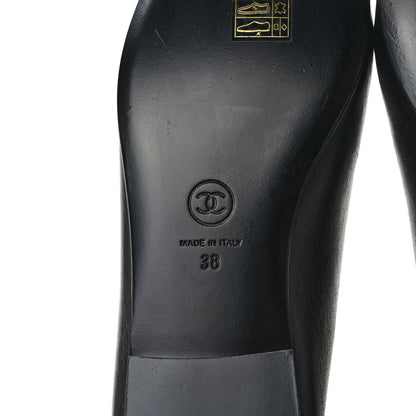 Chanel Lambskin Patent CC Cap Toe Ballerina Flats 38 Black 6 of 8