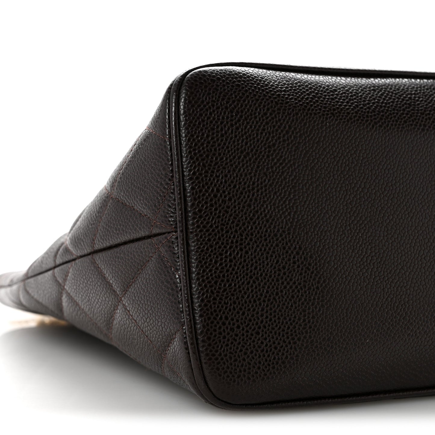 Caviar Quilted Medallion Tote Dark Brown